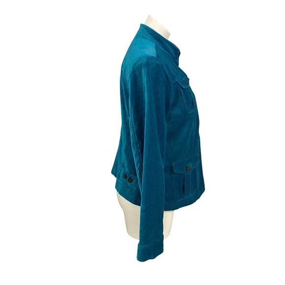 Covington Blazer Womens 14 Blue Velour Jacket Career Professional Work Office - Picture 14 of 16